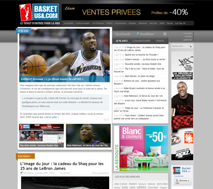 BasketUSA / copie d'écran du site BasketUSA / copie d'écran du site