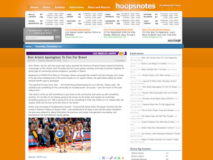 Hoopsnotes / Page interne Hoopsnotes / Page interne